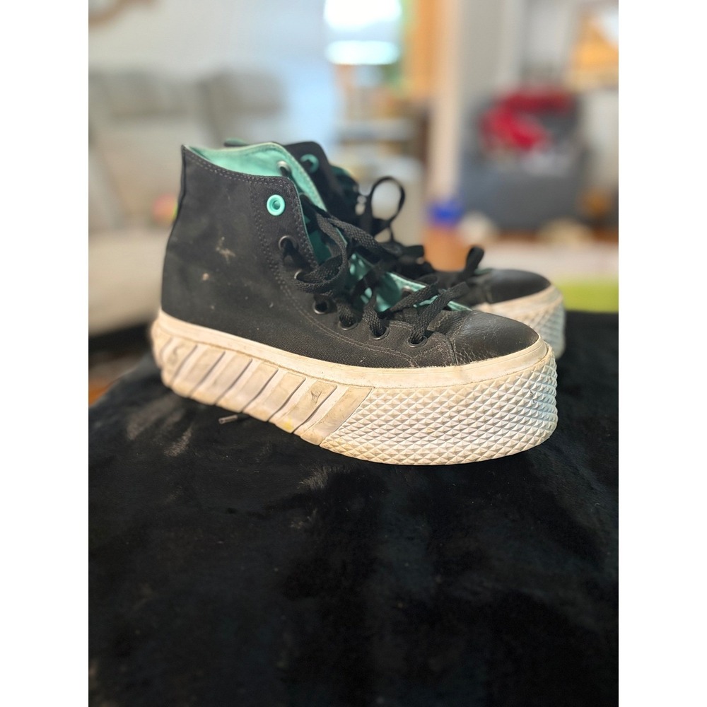 Converse Chuck Taylor All Star GR82 Black Teal Platform Sneakers 571675C Women 7